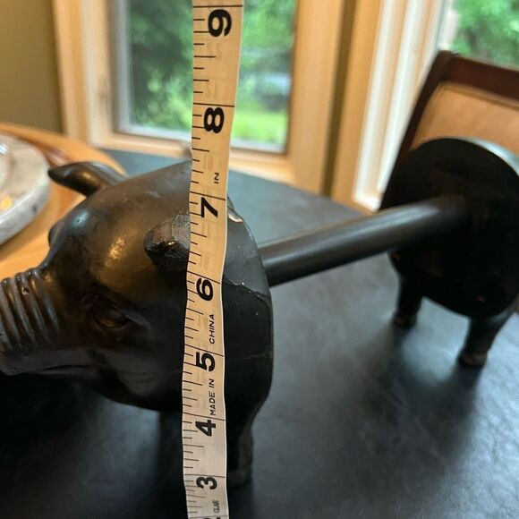 Wooden Pig Paper Towel Holder w/Metal Rod - Picture 7 of 8